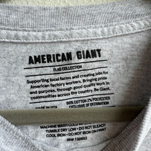 American Giant "AMERICAN MADE" Cotton T-Shirt Adult XL White Made in the USA - Picture 2 of 5